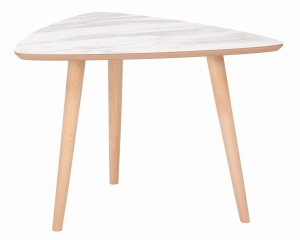 Stolik kawowy TRÓJKĄT jasny marmur