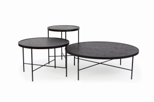 Stolik kawowy TRE czarny dąb fi 900