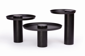 Stolik kawowy TYK czarny dąb, czarny blat